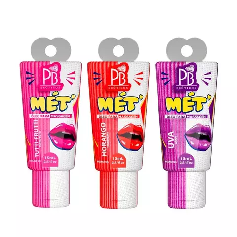 Óleo de Massagem Beijável Mét 15ml Linha PB Eróticos