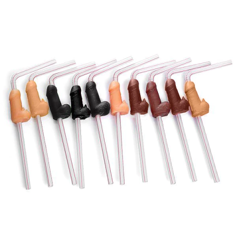 Kit de 10 canudos Mini Pênis para bebidas - Brincadeiras e Festas