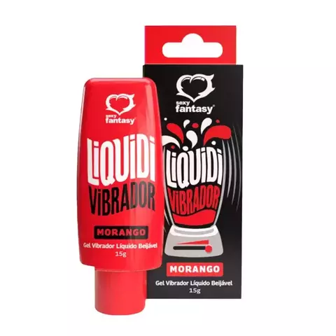 Liquidi Vibrador Morango – Gel Excitante Beijável com Vibração Progressiva – Sexy Fantasy 15ml