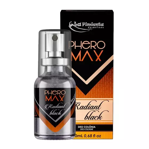 Deo Colônia Phero Max Radiant Black 20ml com Toque Afrodisíaco e Alta Fixação