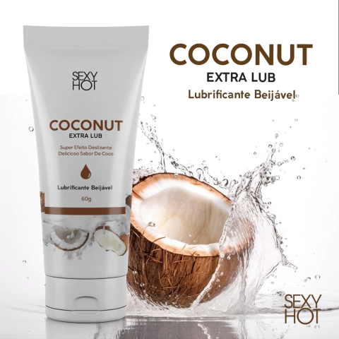 Coconut Extra Lub - Lubrificante Íntimo Beijável Sabor Coco 60g