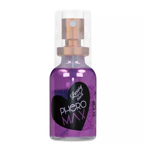 Luxury Black Phero Max 20ml – Colônia Feminina com Brilho e Feromônios