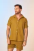 CAMISA BOTÃO LINHO COM VICOSE VERDE - CAMISARIA RICA