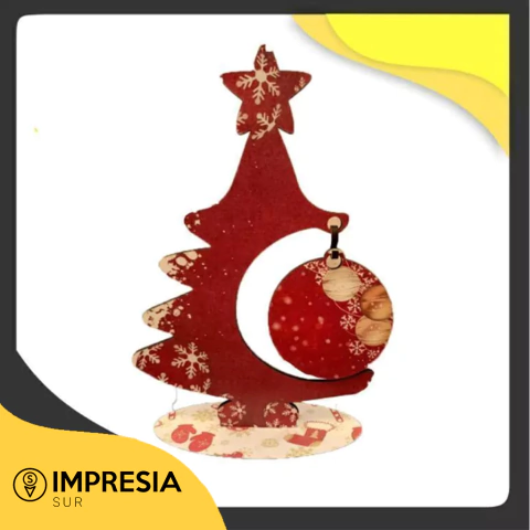 Adorno de navidad pinitos (madera glossy cristal)