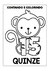 Cartazes Numerais macaquinho feliz colorido e preto e branco pdf digital - ESPAÇO EDUCAR LOJA