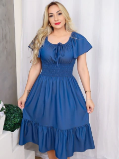 Vestido Midi com Lastex Jeans Tatiana - Mi Amore na internet