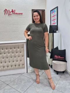 Vestido Casual Verde Militar Angela - Mi Amore na internet
