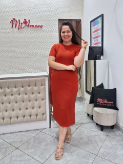 Vestido Casual Terra Cota Angela - Mi Amore
