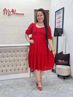 Vestido Midi Laise Vermelho Natalia - Mi Amore - comprar online