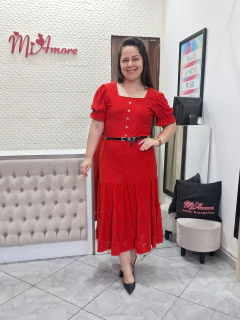 Vestido Midi Laise Vermelho Keila - Mi Amore - loja online