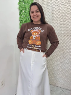 Blusa Moletom Marrom Teddy - Mi Amore na internet