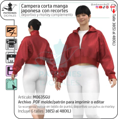 Molde para Campera corta manga japonesa