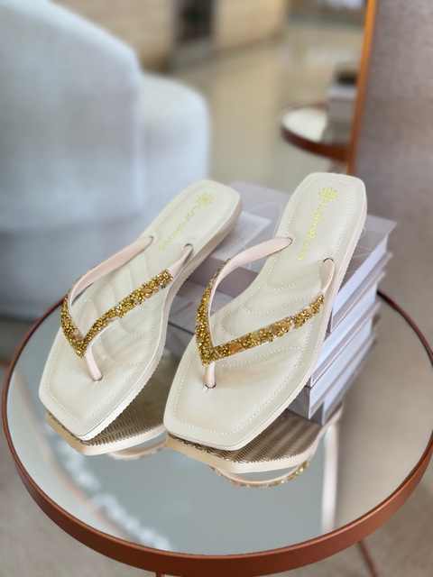 CHINELO LAVINIA CASCALHO BEGE OURO