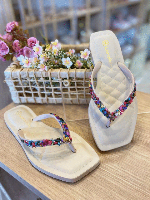 CHINELO LAVINIA CASCALHO BEGE COLORS