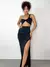 Conjunto Feminino em Suplex Saia Longa e Cropped Transpassado Cristiana Ref. 134 - comprar online