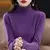 100% lã merino camisola de caxemira feminina camisola de malha gola alta manga