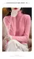 100% lã merino camisola de caxemira feminina camisola de malha gola alta manga