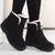 Botas femininas de pele quente botas de tornozelo para mulheres sapatos de inver - ASHASTORE