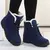 Botas femininas de pele quente botas de tornozelo para mulheres sapatos de inver - ASHASTORE