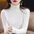 100% lã merino camisola de caxemira feminina camisola de malha gola alta manga
