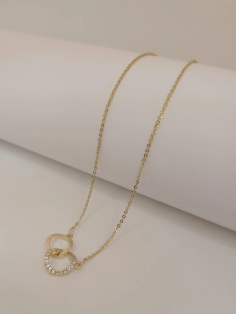 Collar Doble Circulo Dorado DCO2533