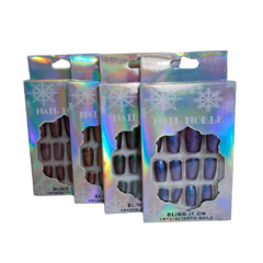 Uñas Postiza Decoradas x 12u Nail Noble