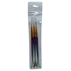 Pincel Liner Sirena Metalico x 3u 50044