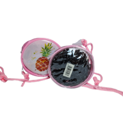 Gomita p/ Trenza Gruesa Monedero - Coral Cosméticos y Accesorios