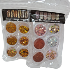 Glitter p/ uña ind pack x6u. - comprar online