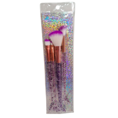 Set de Brocha Sirena Glitter x4u - Coral Cosméticos y Accesorios