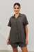 Camisa Lisa Linho Textura Chumbo - comprar online