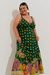 Vestido Estampado Plus Size Jardim De Tomates Verde na internet