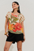 Blusa Estampada Jardim De Tomates Off White - comprar online