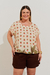 Blusa Estampada Plus Size Jardim De Tomates Off White - comprar online