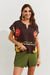 Blusa Estampada Flora Marrom na internet