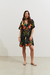 Vestido Estampado Floresta Espelhada Preto na internet
