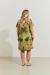 Vestido Estampado Floresta Espelhada Plus Size Verde - loja online