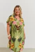 Vestido Estampado Floresta Espelhada Plus Size Verde - Malagueta