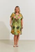 Vestido Estampado Floresta Espelhada Plus Size Verde - comprar online