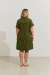 Vestido Liso Chemise Textura Verde - Malagueta