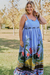 Vestido Estampado Paisagem Solar Azul - Malagueta