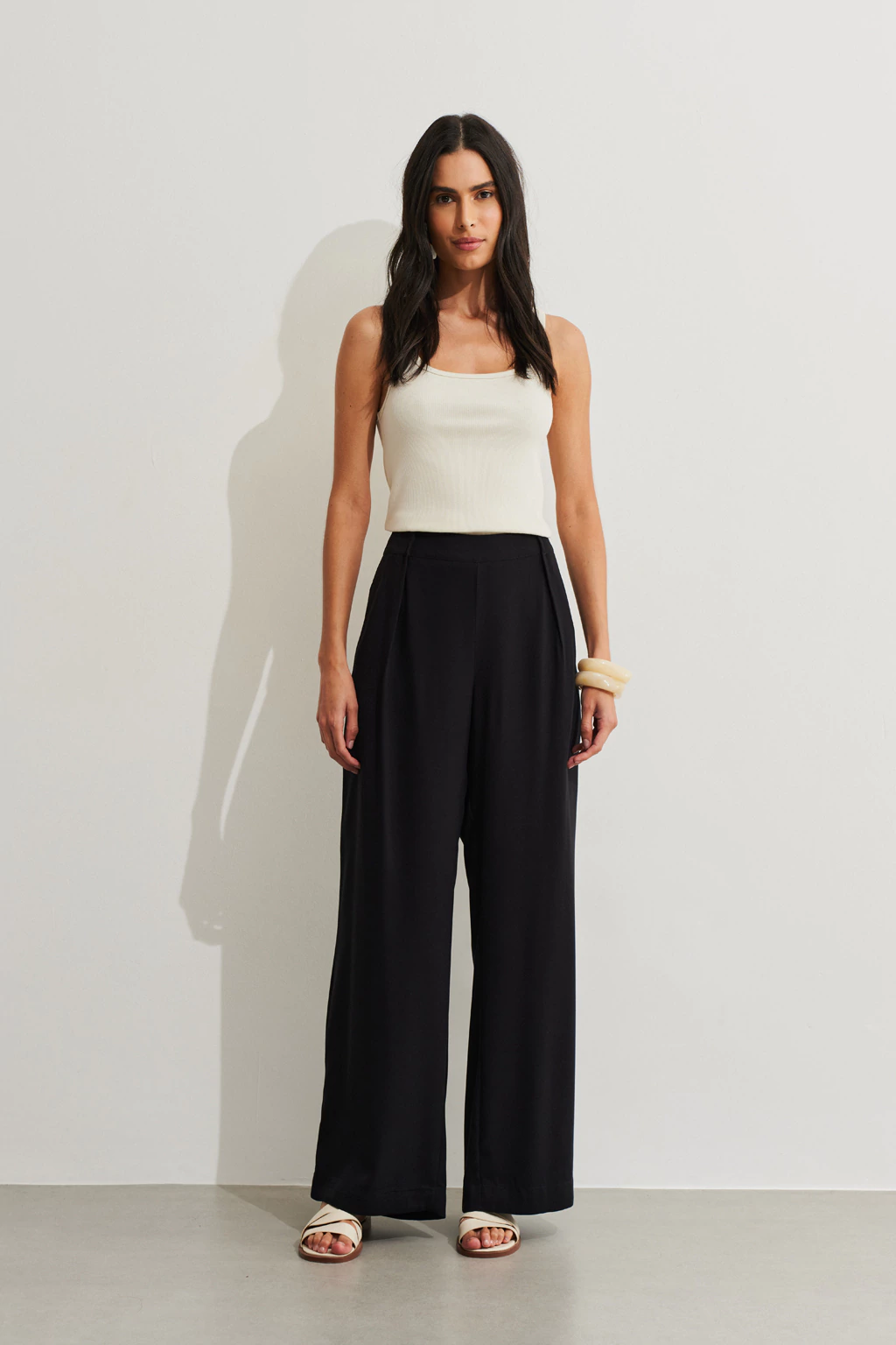 Calça Lisa Dobra Preto