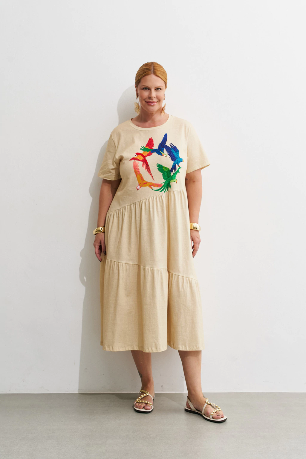 Vestido Meia Malha Localizado Off White