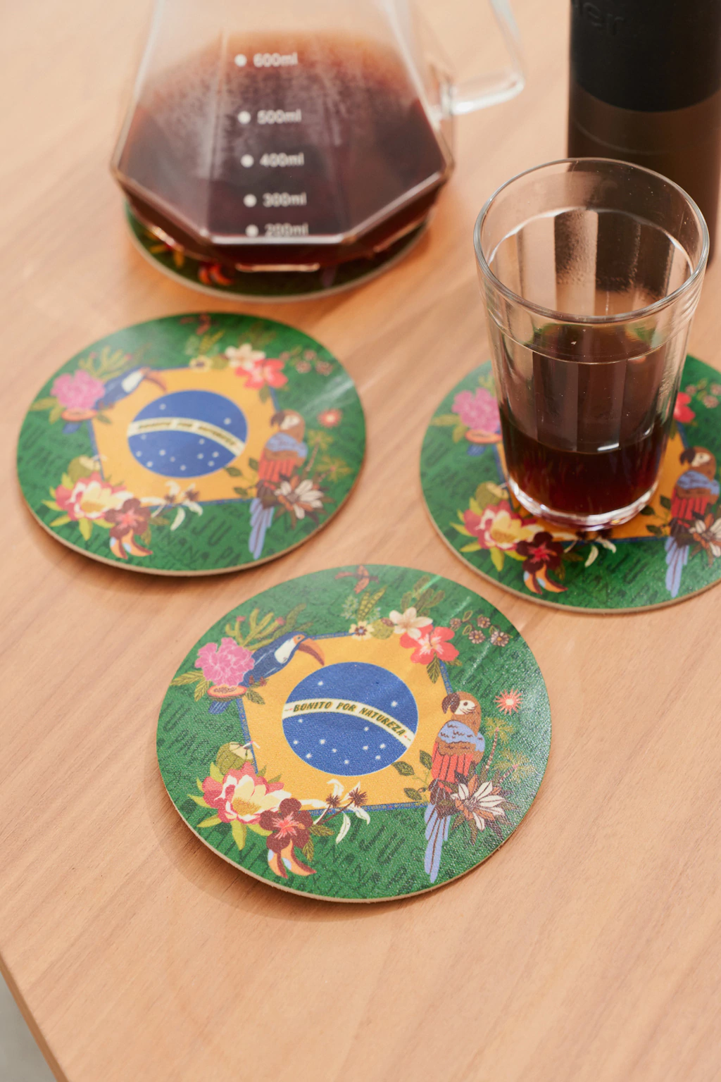 Porta Copos PVC Verde Brasil