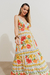 Vestido Longo Estampado Brisa De Flor Off White na internet