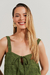 Regata Lisa Voil Bordado Verde - comprar online