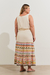 Saia Longa Estampada Flores Localizada Off White - comprar online