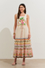 Saia Longa Estampada Flores Localizada Off White na internet