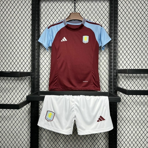 Conjunto Infantil Aston Villa Home 24/25 - Adidas