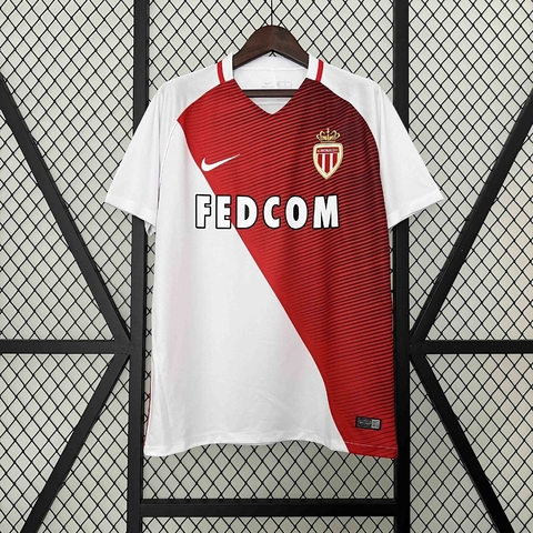 Camisa Mônaco Retrô 2016/2017 Vermelha e Branca - Nike